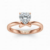 Rose Gold Heart Diamond Solitaire Engagement Ring With Modern Twist Shank