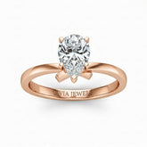 Rose Gold Pear Diamond Solitaire Engagement Ring With Modern Twist Shank