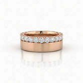 Rose Gold Eternity Diamond Wedding Band With Shared Prong Round Diamonds