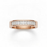 Rose Gold Baguette Diamond Channel Set Wedding Band