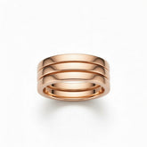 Rose Gold Triple Row Curved Stackable Wedding Band