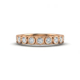 Rose Gold Bezel Set Round Diamond Eternity Wedding Band