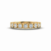 Yellow Gold Bezel Set Round Diamond Eternity Wedding Band