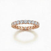 Rose Gold Shared Prong Round Diamond Eternity Wedding Band