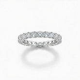 Silver Shared Prong Round Diamond Eternity Wedding Band