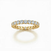 Yellow Gold Shared Prong Round Diamond Eternity Wedding Band