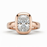 Rose Gold Radiant Cut Bezel Set Solitaire Engagement Ring