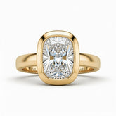 Yellow Gold Radiant Cut Bezel Set Solitaire Engagement Ring