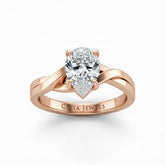 Rose Gold Pear Brilliant Solitaire Engagement Ring With Elegant Split Twist Shank