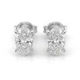 White Gold Marquise Cut Diamond Stud Earrings With Four Prong Setting
