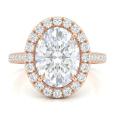 Rose Gold Oval Halo Diamond Engagement Ring