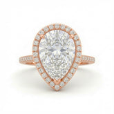 Rose Gold Pear Halo Diamond Engagement Ring