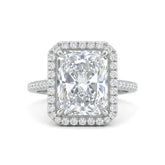 White Gold Radiant Halo Diamond Engagement Ring
