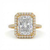 Yellow Gold Radiant Halo Diamond Engagement Ring