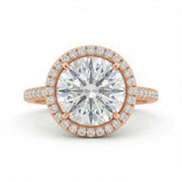 Rose Gold Round Halo Diamond Engagement Ring