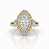 Yellow Gold Seraphina Marquise Double Halo Diamond Engagement Ring