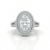 White Gold Seraphina Oval Double Halo Diamond Engagement Ring