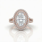 Rose Gold Seraphina Oval Double Halo Diamond Engagement Ring