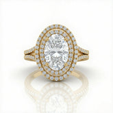 Yellow Gold Seraphina Oval Double Halo Diamond Engagement Ring