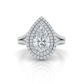 White Gold Seraphina Pear Double Halo Diamond Engagement Ring