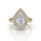 Yellow Gold Seraphina Pear Double Halo Diamond Engagement Ring