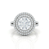 White Gold Seraphina Round Double Halo Diamond Engagement Ring