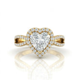 Yellow Gold Veloura Infinity Halo Heart Diamond Engagement Ring
