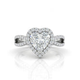 White Gold Veloura Infinity Halo Heart Diamond Engagement Ring