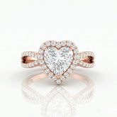 Rose Gold Veloura Infinity Halo Heart Diamond Engagement Ring