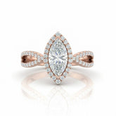 Rose Gold Veloura Infinity Halo Marquise Diamond Engagement Ring