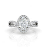 White Gold Veloura Infinity Halo Oval Diamond Engagement Ring