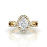 Yellow Gold Veloura Infinity Halo Oval Diamond Engagement Ring