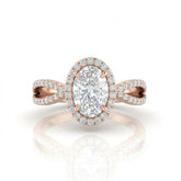 Rose Gold Veloura Infinity Halo Oval Diamond Engagement Ring