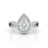 Silver Veloura Infinity Halo Pear Diamond Engagement Ring