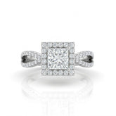 White Gold Veloura Infinity Halo Princess Diamond Engagement Ring