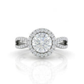 Silver Veloura Infinity Halo Round Diamond Engagement Ring
