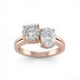 Rose Gold Duoria Toi et Moi Round & Oval Diamond Engagement Ring