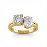 Yellow Gold Duoria Toi et Moi Round & Oval Diamond Engagement Ring
