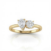 Yellow Gold Amourique Toi et Moi Pear & Round Diamond Engagement Ring