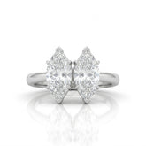 White Gold Twinelle Toi et Moi Marquise Diamond Engagement Ring