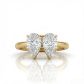 Yellow Gold Twinelle Toi et Moi Pear Diamond Engagement Ring