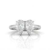 White Gold Twinelle Toi et Moi Pear Diamond Engagement Ring