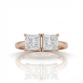 Rose Gold Twinelle Toi et Moi Princess Diamond Engagement Ring