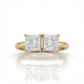 Yellow Gold Twinelle Toi et Moi Princess Diamond Engagement Ring