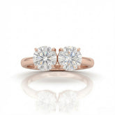 Rose Gold Twinelle Toi et Moi Round Diamond Engagement Ring