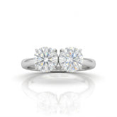 Silver Twinelle Toi et Moi Round Diamond Engagement Ring