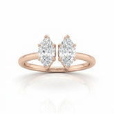 Rose Gold Lumina Twin Marquise Two Stone Diamond Engagement Ring