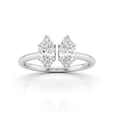 Silver Lumina Twin Marquise Two Stone Diamond Engagement Ring