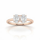 Rose Gold Lumina Twin Oval Two Stone Diamond Engagement Ring