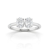 White Gold Lumina Twin Oval Two Stone Diamond Engagement Ring